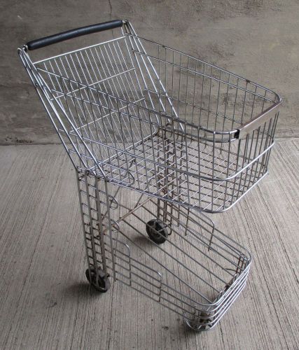 Vintage Deco Chrome Shopping/Grocery Cart/Basket