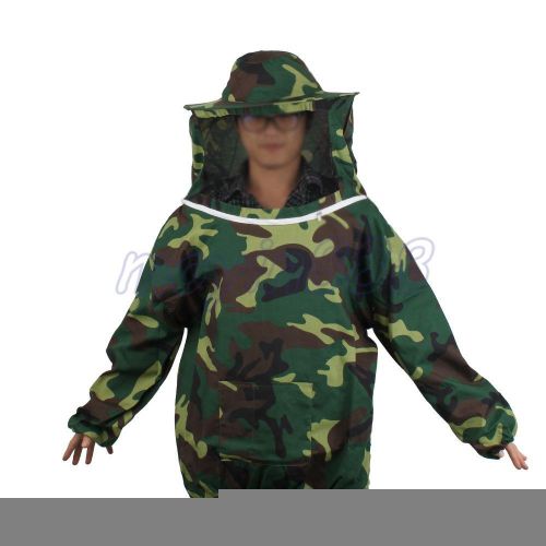 Nylon Camouflage Beekeeping Jacket Veil Bee Keeping Suit Hat Smock Equipment