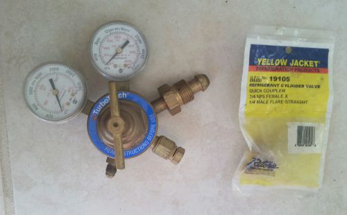 Victor Compressed Gas Regulator TurboTorch P250-200-580 &amp; Refrigerant  Valve