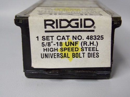 Ridgid 48325 5/8&#034;-18 unf bolt threading dies rh hs universal heads - new for sale