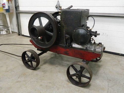 Fuller &amp; johnson 1 1/2hp nb hit and miss engine 14&#034; flywheels very rare original for sale