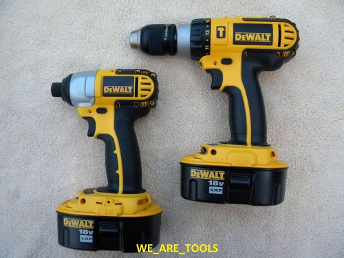 New dewalt dcd775 18v hammer drill, dc825 1/4 impact, 2 dc9096 batteries 18 volt for sale
