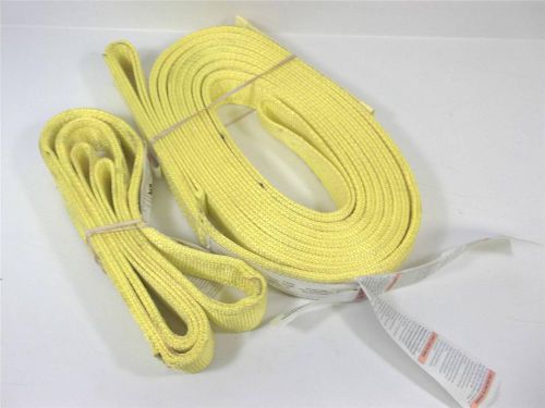 Yellow Nylon Choker Hitch Sling NEW 2 Lot 6&#039; 20&#039; E-2-802 1908 Strap 778 65750