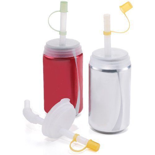 Jokari Soda Can Straw and Lid, Set of 2