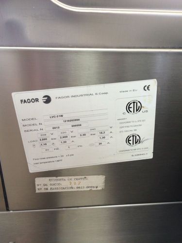 Fagor LVC-21W Bar Glass Washer