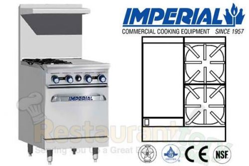 IMPERIAL COMMERCIAL RESTAURANT RANGE 24&#034; W/ 12&#034; GRIDDLE 1 OVEN NAT GAS IR-2-G12