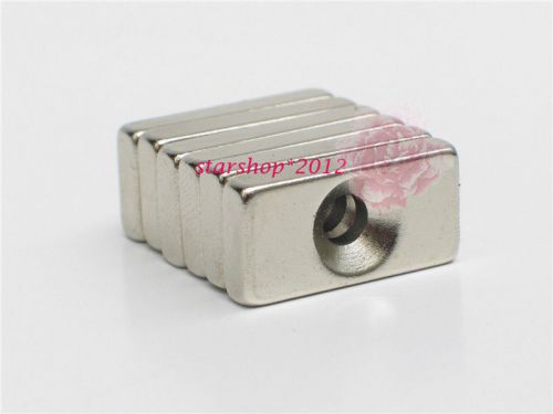 CA 10pcs Strong Block Cuboid Rare Earth Permanent Nd-Fe-B Magnets 20x10x4mm Hole