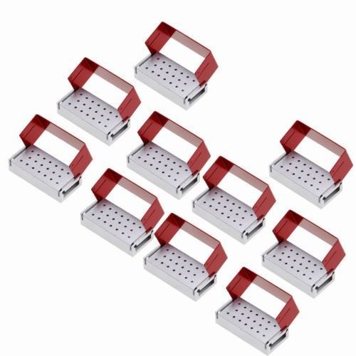 10* dental burs holder block autoclave disinfection box 20 holes fit 1.6mm burs for sale