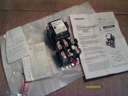 Siemens MAGNETIC MOTOR STARTER 600VAC 27A Nema size 1 Cat# SXLC0 w/ RELAY SA13A