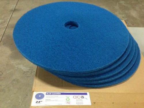 24&#034; Blue Cleaner Scrubbing Pads - 5 Pads per case Americo