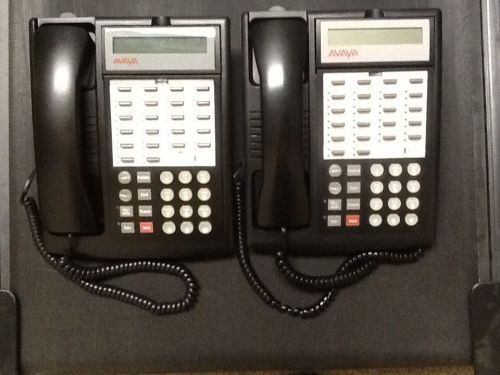 LOT OF (2) LUCENT AVAYA PARTNER 18D BLACK TELEPHONES