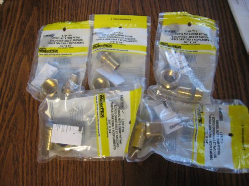 5 Watts Brass Pex 3/4&#034; Crimp x 3/4&#034; Crimp Coupling Fitting  LFP-719 Swivel Nut