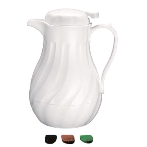 Insulated Server Swirl Carafe,64 oz,Push Button Top,White,Update International