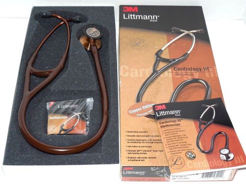 3m littmann cardiology iii stethoscope copper-finish chestpiece chocolate tube for sale