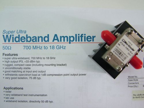 SUPER ULTRA WIDEBAND RF AMPLIFIER  500MHz - 19GHz  ZVA-183-S+  MINI CIRCUITS