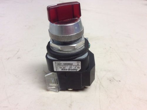 Allen Bradley 800T-16HR2KB6AX Red Illuminated Selector Switch 800T16HR2KB6AX