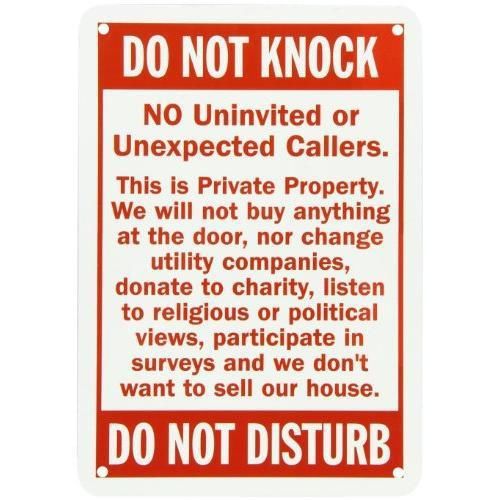 SmartSign Aluminum Sign, Legend &#034;Do Not Knock - Do Not Disturb&#034;, 10&#034; high x 7&#034;