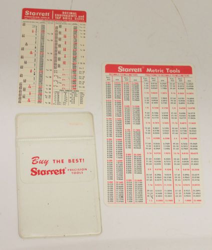 VTG STARRETT Decimal Equivalent Tap Drill Size Pocket Protector Reference Guide