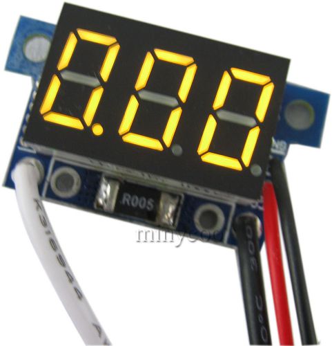 0.1% High-precision 3 digit 0.36&#034; DC0-5A yellow digital ammeter DC4-30V powered