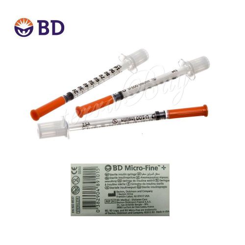 Becton dickinson bd micro-fine plus u-100 sterile syringes 0,5ml 1ml x 29g (x10) for sale
