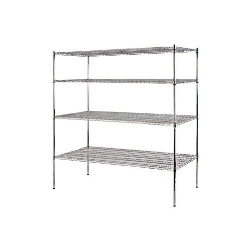 Heavy Duty NSF Certified Chrome 4-Shelf Wire Shelving 74&#034;H x 72&#034;W x 12&#034;D 431916