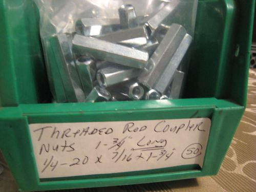 50 pcs 1/4&#034; x 7/16&#034; x  1-3/4&#034; long threaded rod coupler standoffs 1/4 -20 th for sale