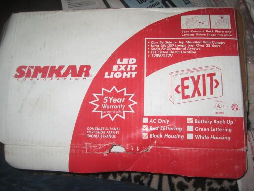 Simkar Exit Sign SLEDBRB 66-00011 LED 120/277v Black/Red Letters.