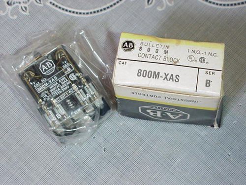 Allen Bradley 800M-XAS Contact Block 1 N.O. 1 N.C. Series B  NEW IN BOX!