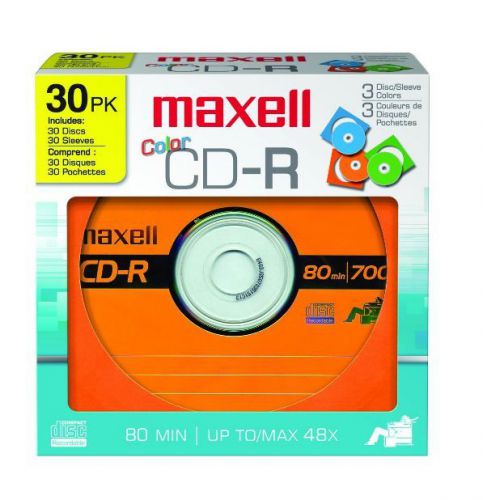 Maxell 648451 700MC CD-R Color Discs (30 Pack)