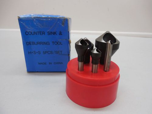 5-pc COUNTERSINK/DEBURRING 1/16&#034;-1-1/16&#034; TOOLS 100DEG 380-3811 HSS