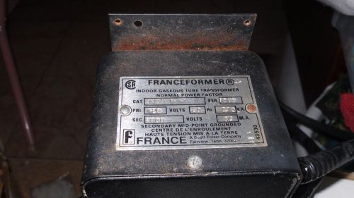 Franceformer indoor gaseous tube transformer 3030 w 17  9000volts @ 30ma for sale