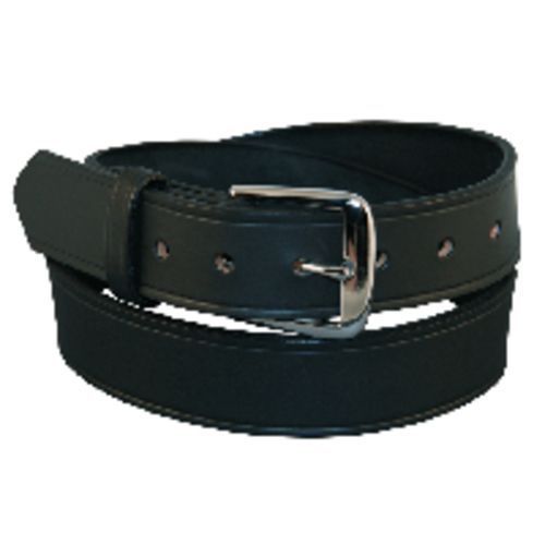 Boston Leather 6582L-1-40 Black Plain Nickel Buckle Uniform Waist Belt 40&#034;