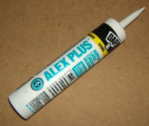 DAP Alex Plus White 11.2 Fl Oz Indoor/Outdoor Waterproof Caulking Silicone Latex