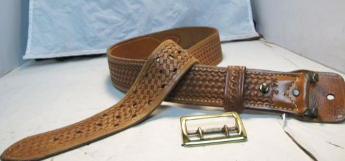 #201 Size 42&#034; NTBW SHOEMAKER Police Duty 2.25&#034; Belt with Brass Buckle