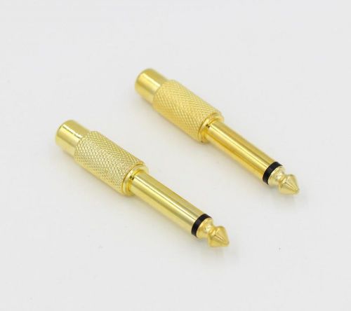 6.35mm plug to rca jack audio connector adapter sound console amplifier x1pcs for sale