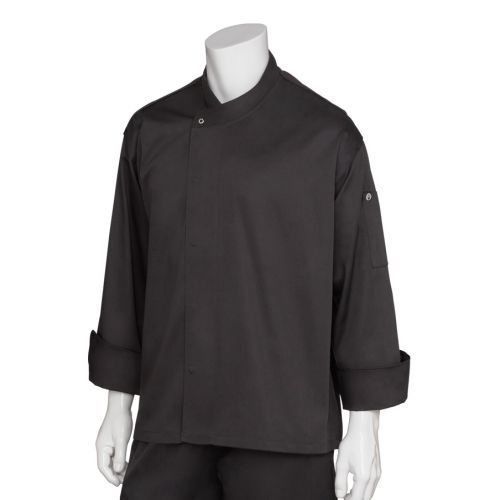 Chef Works BLDF-BLK New Yorker Cool Vent Executive Chef  Coat  Black  Size XS