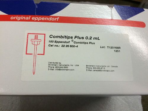 BOX OF 100 Eppendorf  Combitips Plus, 0.2 mL Tip Volume, 22 26 600-4