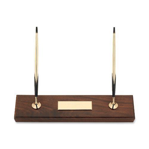 Cross desk set, double desk set, walnut finish with lustrous gold ballpoint pen for sale