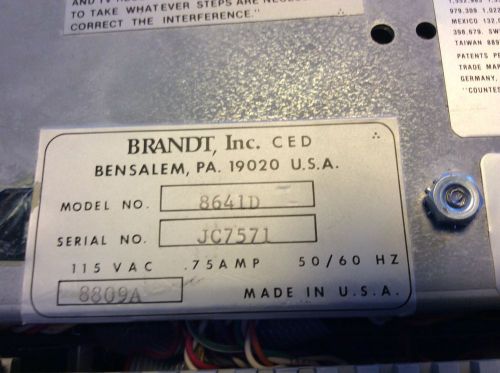 Brandt Inc 8641D Currnecy Counter