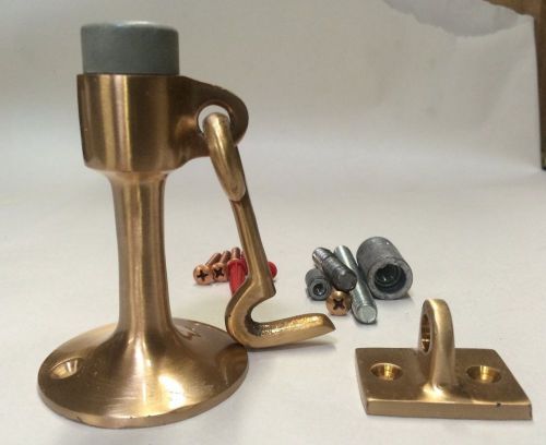 HEAVY DUTY DOOR STOP WALL MOUNT,  BRASS FINISH