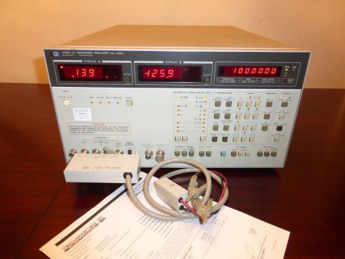 Agilent HP 4192A 5 Hz - 13 MHz  LF Impedance Analyzer w/ 16048C Test Leads CAL&#039;D