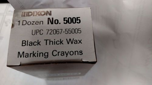 Marking crayons, thick black. dixon no. 5005. box of 12. for sale