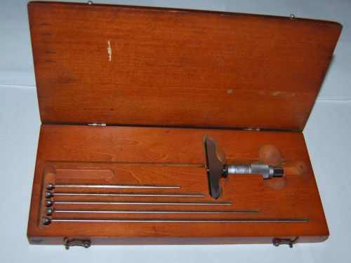 Starrett Micrometer Depth Gauge no.445  in the wood box