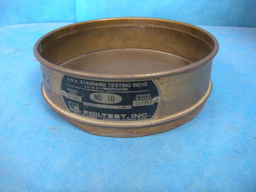 Soiltest sieve no. 10, 2.00mm, .0787&#034; opening, 8&#034; diameter for sale