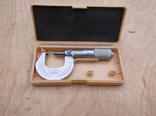 Mitutoyo 101-113 Outside Micrometer, Satin-chrome Finish, Ratchet Stop, 0-1&#034;