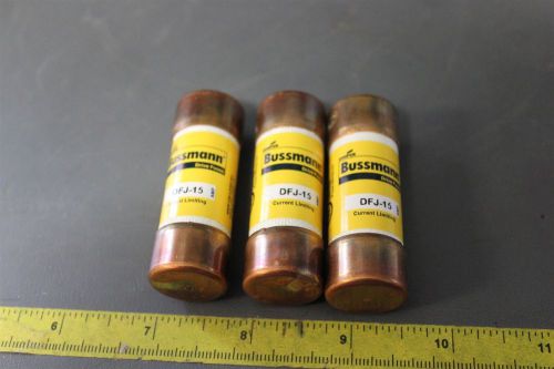 3 NEW BUSSMAN BUSS DRIVE FUSES DFJ-15 15A 600V  (S22-1-55D)