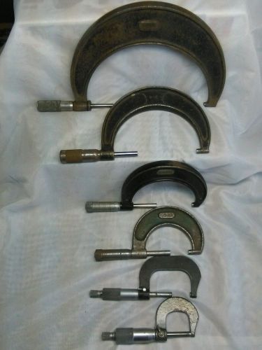 Lot of 6 STARRETT mitutoyo OUTSIDE MICROMETER No. 436 machinist toolmakers id.83