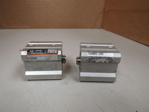 LOT OF 2 NEW SMC AIR PNUEMATIC CYLINDER CQ2B20-20D CQ2B2020D 20mm STROKE