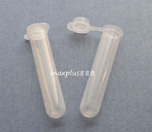 100pcs 10ml NEW Cylinder Bottom Micro Centrifuge Tubes w Caps Clear