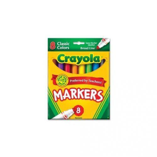 Crayola Non-Washable Markers, Broad Point, Classic Colors, 8/Set (58-7708)